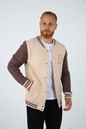 BRG Bej-Kahve Erkek Kolej Regular Fit Ceket