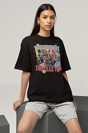 Oversize Taylor Swift Baskılı Tişört, Unisex The Eras Tour Tişört