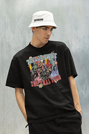 Oversize Taylor Swift Baskılı Tişört, Unisex The Eras Tour Tişört