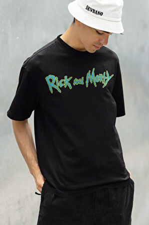 Rick And Morty Çizgi Film Baskılı Unisex Oversize Tişört