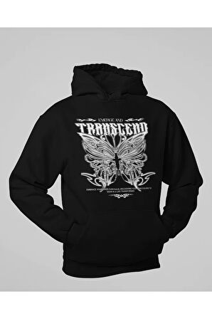 Transcend Tasarım Baskılı Unisex Oversize Hoodie