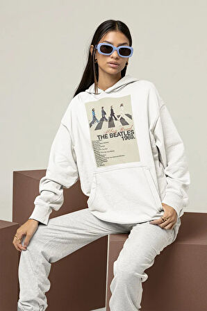 Abbey Road 1969 The Beatles Müzik Grubu Baskılı Unisex Oversize Hoodie