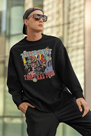 Taylor Swift The Eras Tour Baskılı Unisex Oversize Şarkıcı Sweatshirt