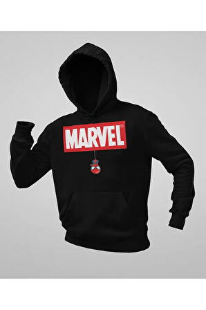 Tasarım Marvel Baskılı Unisex Oversize Hoodie