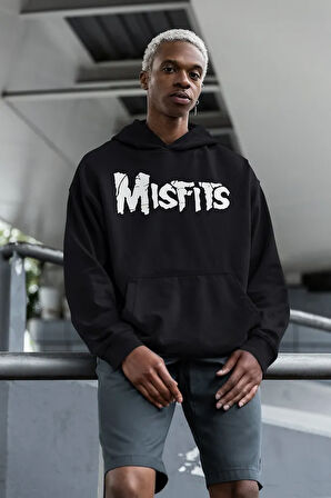 Müzik Grubu Misfits Baskılı Unisex Oversize Rock Metal Hoodie