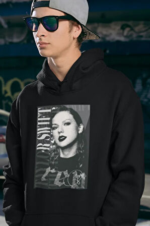 Red Taylor Swift Baskılı Unisex Oversize Şarkıcı Hoodie