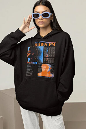 The Weeknd 103.5 Dawn Fm Baskılı Unisex Oversize Rapper Hoodie