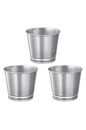 IKEA Bıntje Galvanizli Çelik Saksı - 9 cm x 3 adet