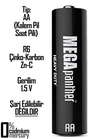 4lü AA R6 Kalın Kalem Pil Saat Pili Zn-C 1.5V