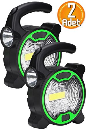 2 Adet El Feneri Kamp Lambası Tutma Kollu Outdoor Işığı Çalışma Feneri Kalem Pilli COB LED Lamba 915