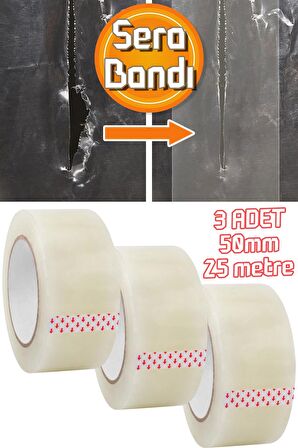 3 ADET Sera Bandı Naylon Tamir Bandı UV Dayanıklı Yüksek Yapışkan PE Greenhouse Tape 50mm X 25 Metre