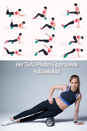 Foam Roller Fitness Masaj Rulosu Pilates Köpüğü Yüksek Yoğunluklu Orta Yumuşak