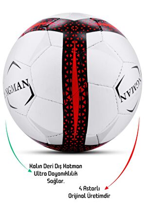 Telvesse Futbol Topu Pompalı Set Profesyonel El Dikişli Dayanıklı Sert Zemin Halı Saha Topu 099 No:5