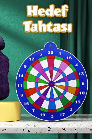 Mıknatıslı Dart Seti Mini Boy Dart Oyunu Duvara Zarar Vermeyen İğnesiz Dart Atma 3 Oklu Çap: 28 cm