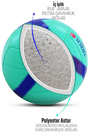 Telvesse VT-500 Trick Voleybol Topu Pompalı Yumuşak Doku Semi-Pro İç-Dış Mekan Soft Touch No:5 270 g