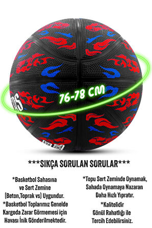 Telvesse TB-500 Buzzers Basketbol Topu Pompalı Grafiti Kauçuk Dayanıklı Deep Channel Kabartma 7 NO