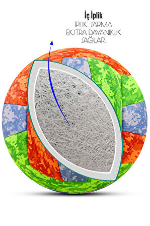 Telvesse Voleybol Topu Soft Kamuflaj Yumuşak Dokunuş Volleyball Renkli No:5