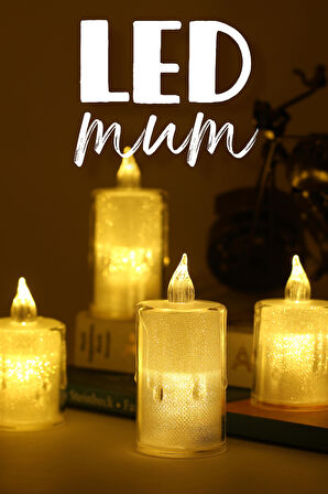 4 Adet Eriyen Mini Led Mum Seti Pilli Dumansız Alevli Ledli Dekoratif Yapay Mum Dekor Işığı 6-8cm