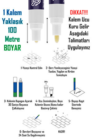 10lu Beyaz Derz Kalemi Hızlı Kuruyan Yedek Uç Su Bazlı Kokusuz Derz Dolgu Fayans Yenileme Boyası