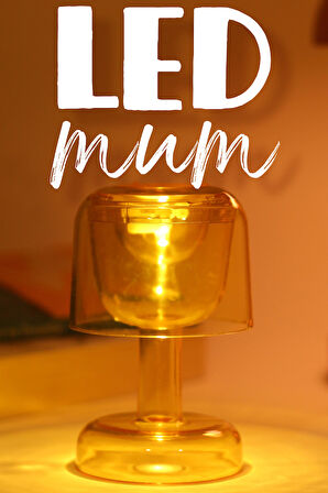 Led Mum İskandinav Tip Pil Dahil Dumansız Alev Ledli Yapay Dekoratif Mum Dekor Işığı Sarı PT428