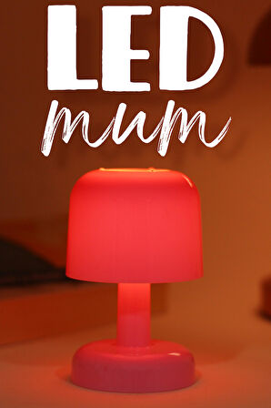 Led Mum İskandinav Tip Pil Dahil Dumansız Alev Ledli Yapay Dekoratif Mum Dekor Işığı Pembe PT427