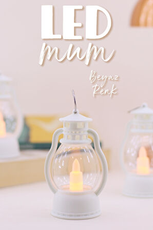 3 ADET Led Mum Mini Kamp Tipi Pil Dahil Dumansız Alev Ledli Yapay Dekoratif Mum Işığı BEYAZ PT430