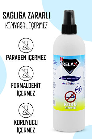 Relax Sigara Kokusu ve Kötü Koku Giderici Sprey Anti-Tobacco Oda Kokusu Hoş Orman Kokulu 400 mL