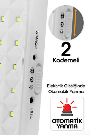 60 LED Şarjlı Işıldak Ev Kamp Lambası Gece Otomatik Yanan Fener 2 Kademeli Elektrikli El Feneri 3002