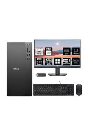 Pro Tower Essential QVT1260 Core i7 14700 16GB RAM 512GB SSD 23.8" FHD Win11 Pro BTO014QVT1260P641 Masaüstü Bilgisayar + PER4 USB Bellek