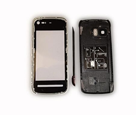 Nokia 5800 Kapak Nokia 5800 uyumlu Gri ön Kapak Arka Kapak Tuş Takımı 