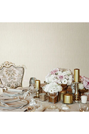 Minimalist Dokulu Duvar Kağıdı (Ephes 5801-1, Krem, 1.06x10 m - 10.6 m²)