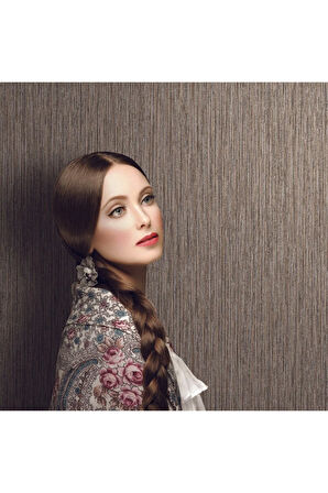 Minimalist Dokulu Duvar Kağıdı (Ephes 5801-9, Kahverengi, 1.06x10 m - 10.6 m²)