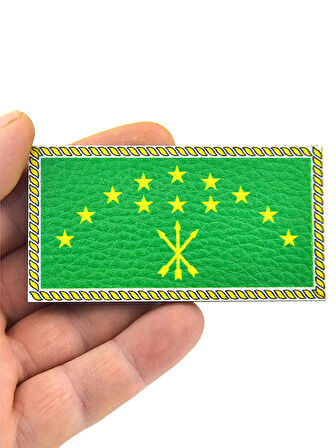 Adige Çerkes Bayrak - Cırt - Patch - Peç - Arma - 8,5x4,5 Cm