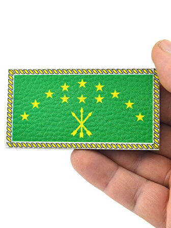 Adige Çerkes Bayrak - Cırt - Patch - Peç - Arma - 8,5x4,5 Cm