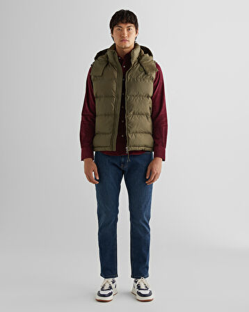 GANT Erkek Yeşil Kapüşonlu Yelek