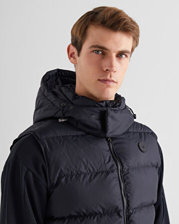 GANT Erkek Siyah Kapüşonlu Yelek