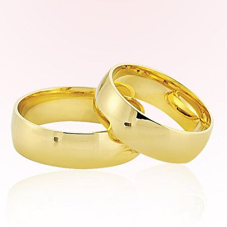 Sarı Bombeli Altın Alyans 5806