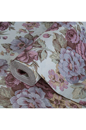 Çiçek Açan Güller ve Çiçek Desenli Duvar Kağıdı (Ephes 5806-4, 1.06x10 m - 10.6 m²)