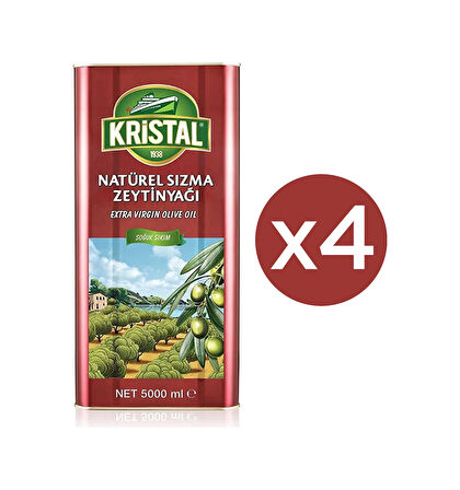 Kristal Natürel Sızma Zeytinyağı Teneke Dg 4 x 5 L