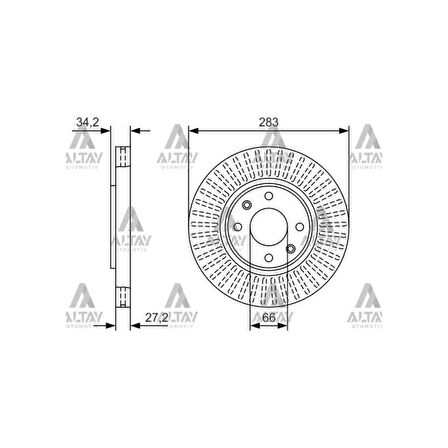FREN DISKI PARTNER 08= / BERLINGO 08= / C4 04-09 / 207 06-12 / 307 00-07 CORSA F / CROSLAND X / MOKKA E- ÖN HAVALI  283-4