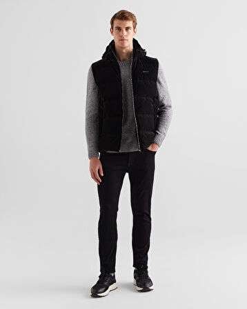 GANT Erkek Siyah Kapüşonlu Yelek