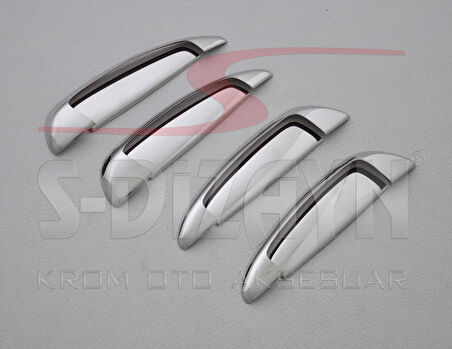 S-Dizayn Fiat Linea Krom Kapı Kolu 4 Kapı 8 Prç 2007-2018 (Çerçeveli)