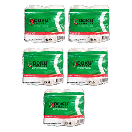 Doku Ambalaj Atlet Poşet 31x58 cm Büyük Boy 1 kg x 5 Adet (5 kg)