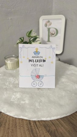 Pamuğum Atelier Kişiye Özel Tasarım Kartlı Şans Bilekliği Misafirler İçin Doğum Günü Hediyeliği (15 Adet)