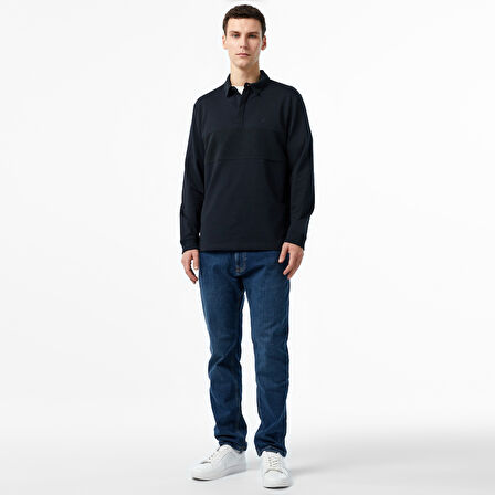 Nautica Erkek Siyah Uzun Kollu Polo Yaka T-Shirt