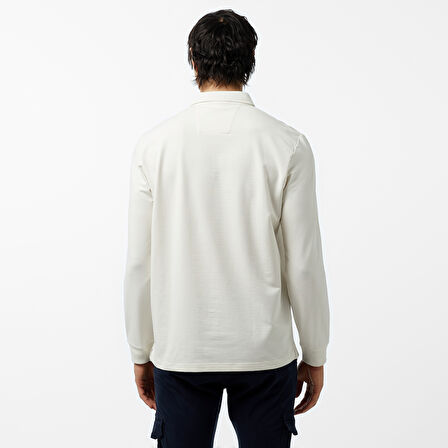 Nautica Erkek Kırık Beyaz Uzun Kollu Polo Yaka T-Shirt