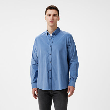 Nautica Erkek Mavi Classic Fit Gömlek