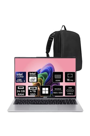 Aspire Lite Core Ultra 5 125H 24GB RAM 4TB SSD 16" FHD+ 120Hz W11H Dizüstü Bilgisayar AL16-71P