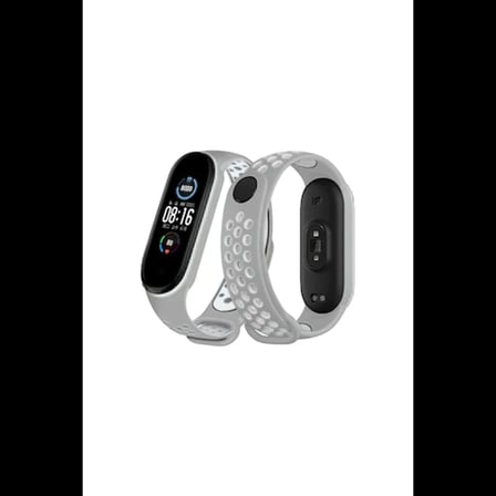 Xiaomi Mi Band 6 Spor Delikli Kordon - Gri-Kırmızı