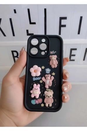 İphone 16 Pro Ayıcık Desen Kılıf Modeli